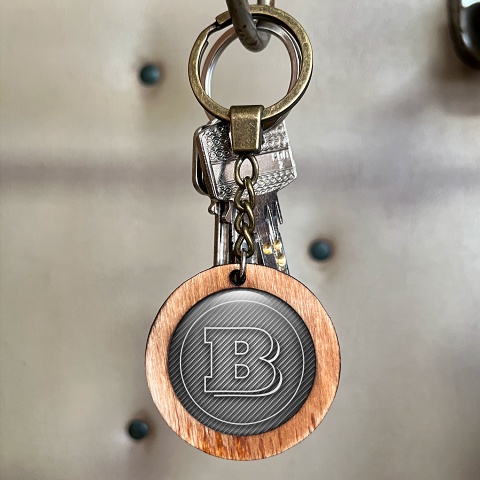 Brabus Keychain Handmade from Wood Carbon