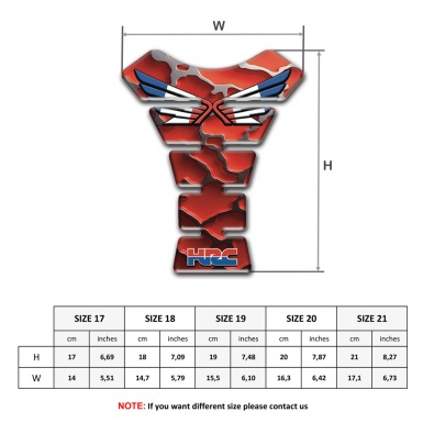 Honda Tank Protector Red Grey Fragments Base Hrc Version 