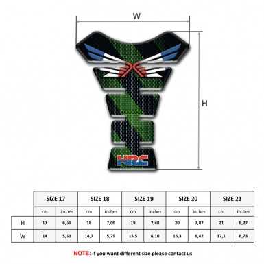 Honda Tank Pad Protector Diagonal Green Lines Design HRC Type 