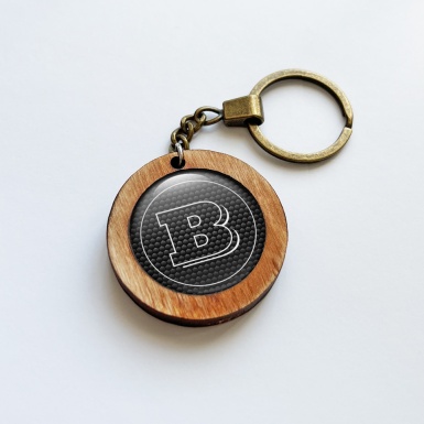 Brabus Wooden Keychain Handmade Carbon Edition