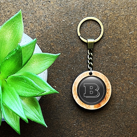 Brabus Wooden Keychain Handmade Carbon Edition