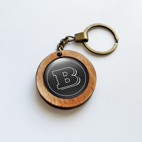 Brabus Wooden Keychain Handmade Carbon Edition