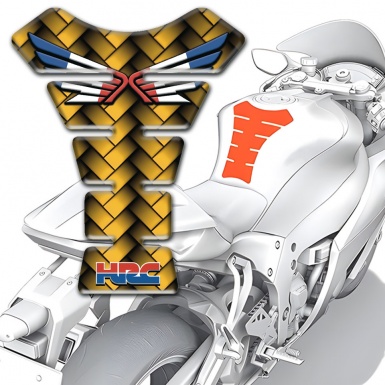 Honda Tank Pad Protector Yellow Braid Design Hrc Edition 