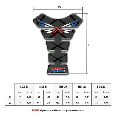 Honda Tank Guard Pads Dark Base with Crossed black lines and Fly Logo Style 