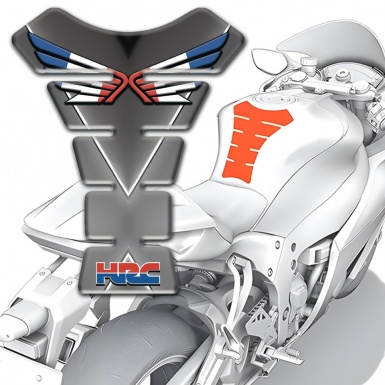 Honda Tank Protector Grey Print with White V Shape Lines 