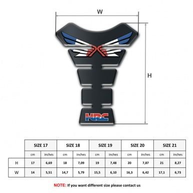 Honda Tank Guard Pads Black Base Colorful Wings logo HRC Style 