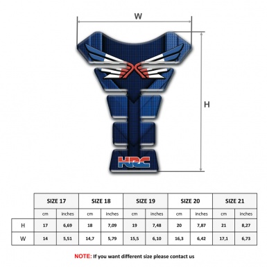Honda Tank Protector Dark Blue motif Design HRC Style 