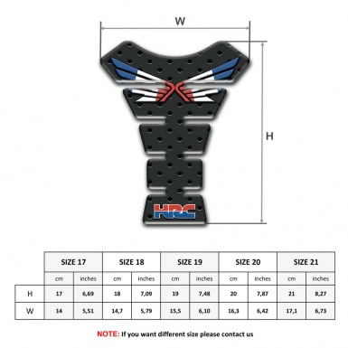Honda Tank Guard Pads Perforated Rubber Effect HRC Edition 