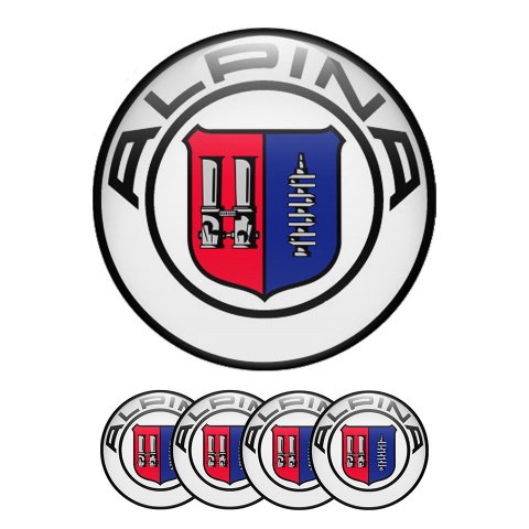 BMW Alpina  Wheel Center Cap Domed Stickers Light Series Black Rings