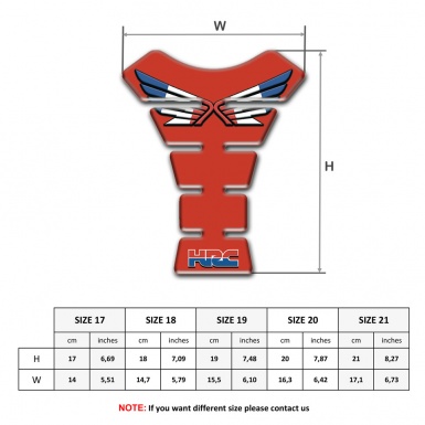 Honda Tank Pad Protector Red Design HRC Style 
