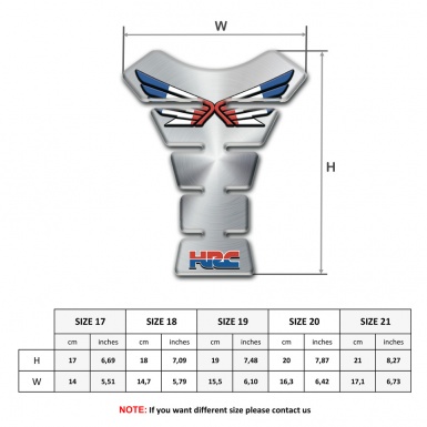 Honda Tank Pad Protector Silver Background HRC Type 
