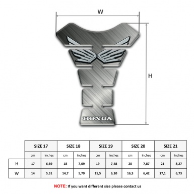 Honda Tank Fuse Matt Base Silver Logo 