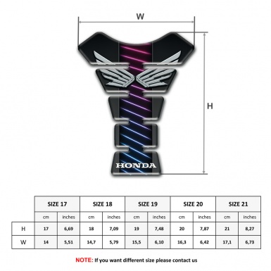 Honda Tank Fuse Blue Red Neon Stripes Design 