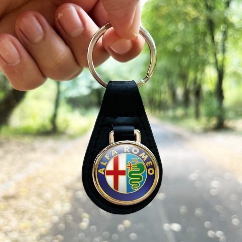 Alfa Romeo Keyring Holder Leather Classic Logo