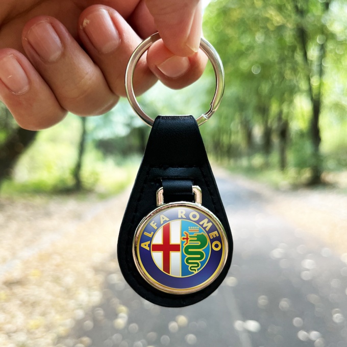 Alfa Romeo Keyring Holder Leather Classic Logo