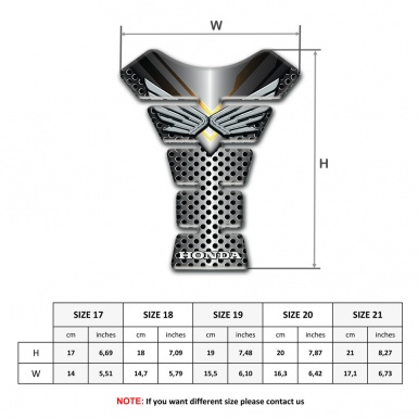 Honda Tank Pad Motorbike Premium Quality Silver Logo Design 
