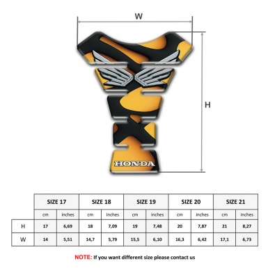 Honda Tank Pad Motorbike Black Yellow Decoration Background Silver logo 