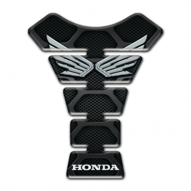 Honda Tank Fuse dark Base Design Silver Wings Logo 