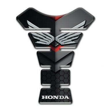 Honda Tank Pad Protector Black Grey Decoration Style Silver logo 