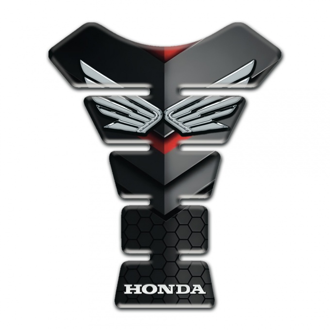 Honda Tank Pad Protector Black Grey Decoration Style Silver logo 