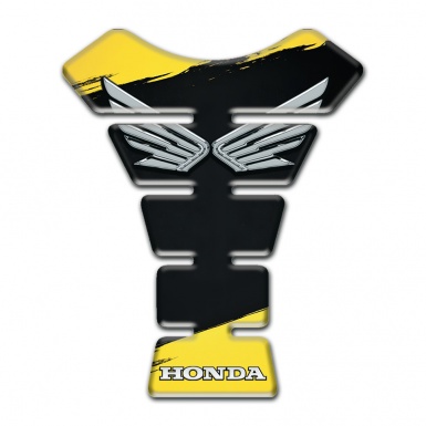 Honda Tank Pad Motorbike Silicone Sticker Yellow Black Style 