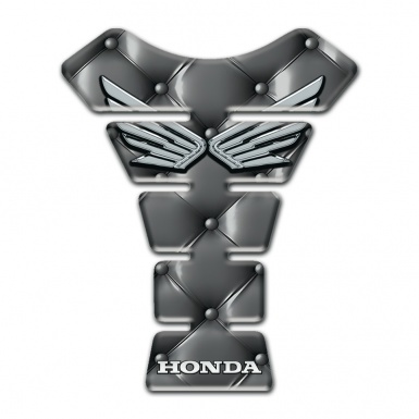 Honda Tank Pad Motorbike Grey Leather Style Silver logo Editiion 