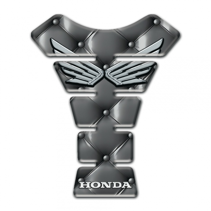 Honda Tank Pad Motorbike Grey Leather Style Silver logo Editiion 