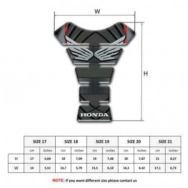 Honda Tank Pad Protector Silver Winds logo Racing Edition Model 