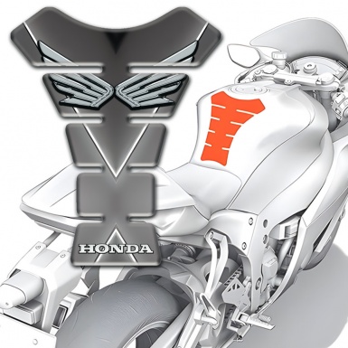 Honda Tank Pad Motorbike Silver Fly Logo Style Unique Base Design 