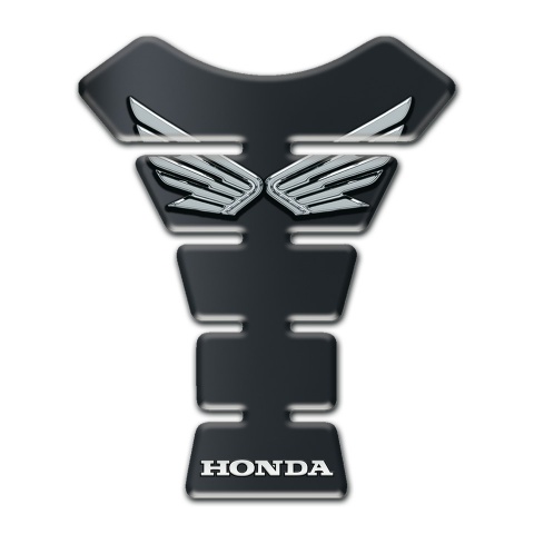 Honda  Tank Pad Motorbike Silver Wings logo And Dark Base Design 