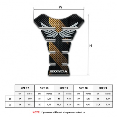 Honda Tank Protector Silver Fly Logo Style Black Brown Base Design 