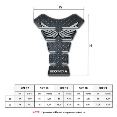 Honda Tank Pad Motorbike Rough Surface Effcet silver Logo Edition 