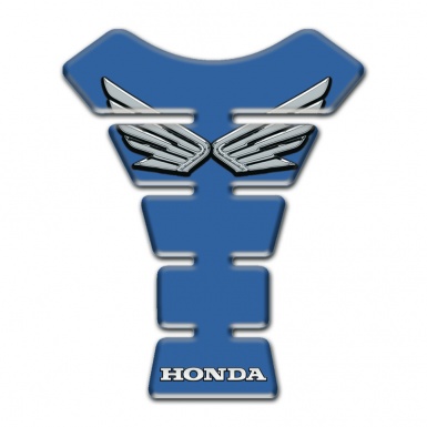 Honda Tank Pad Protector Blue Design Silver Logo 