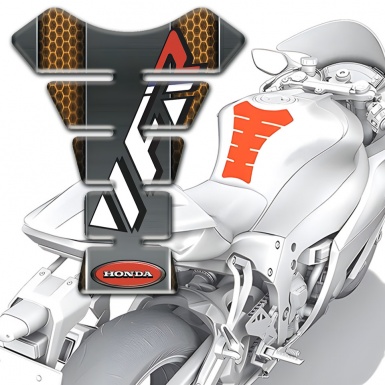 Honda Tank Fuse Grey with Copper Honeycomb Element Design VFR Style