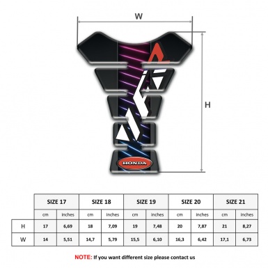Honda Tank Protector Red Blue Neon Lines Design VFR logo 