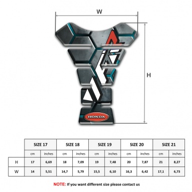 Honda Tank Fuse Hexagonal Figures Design VFR Logo 