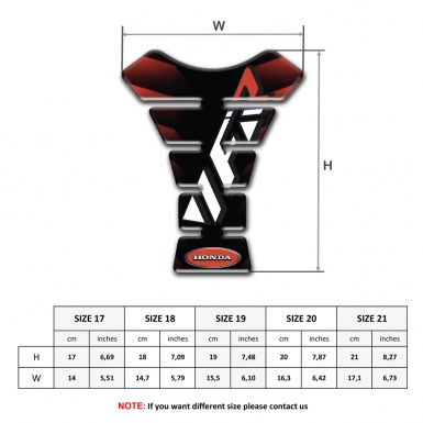 Honda Tank Pad Protector Black Red Nuance Base VFR Logo