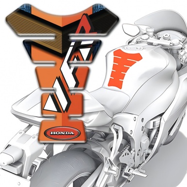 Honda Tank Protector Orange Brown Base VFR Logo Style 