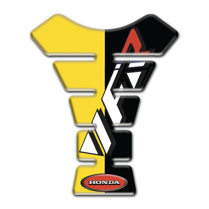 Honda Tank Pad Motorbike Yellow Black Halves Base VFR Logo 