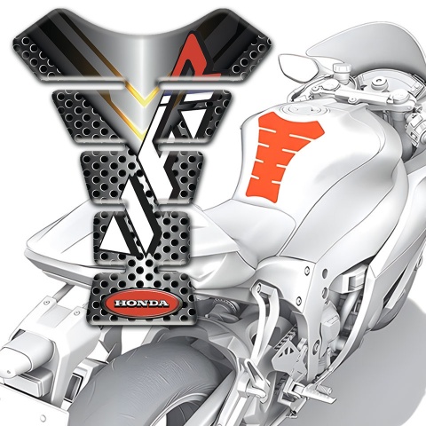 Honda Tank Guard Pads Perforated Metal Effect with VFR Logo 