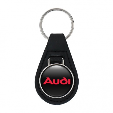 Audi Keyring Holder Leather Red Classic Logo