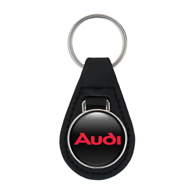 Audi Keyring Holder Leather Red Classic Logo
