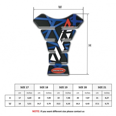 Honda Tank Pad Motorbike Black with Dark Blue Lines Print VFR Edition 