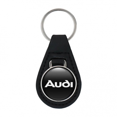 Audi Keyring Holder Leather White Classic Logo