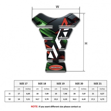 Honda Tank Pad Protector Green Red Decoration Base VFR Logo 
