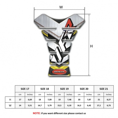 Honda Tank Fuse VFR Edition Silver V Shape Decoration Base 