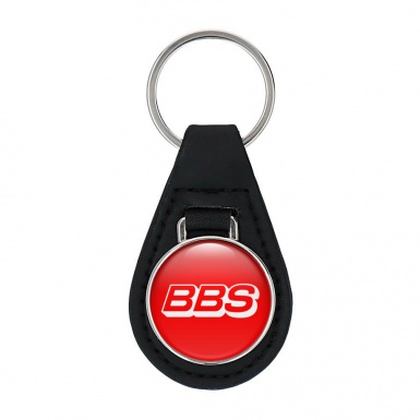 BBS Keyring Holder Leather Red White Logo