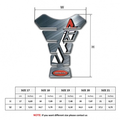 Honda Tank Pad Protector VFR Logo Polished Metal Effect Base 
