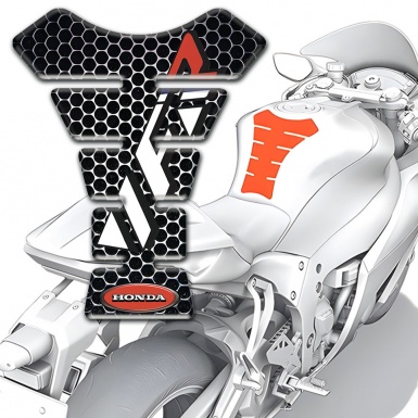 Honda Tank Guard Pads  Anti Slip Sticker VFR Logo Perforated Steel Effect Base 