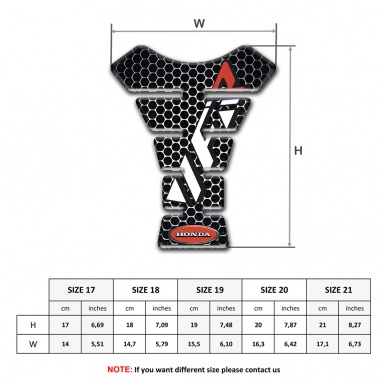 Honda Tank Guard Pads  Anti Slip Sticker VFR Logo Perforated Steel Effect Base 